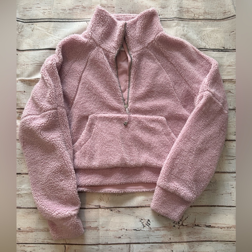 Lululemon Scuba Oversized Fleece Funnel Neck Pink Peony